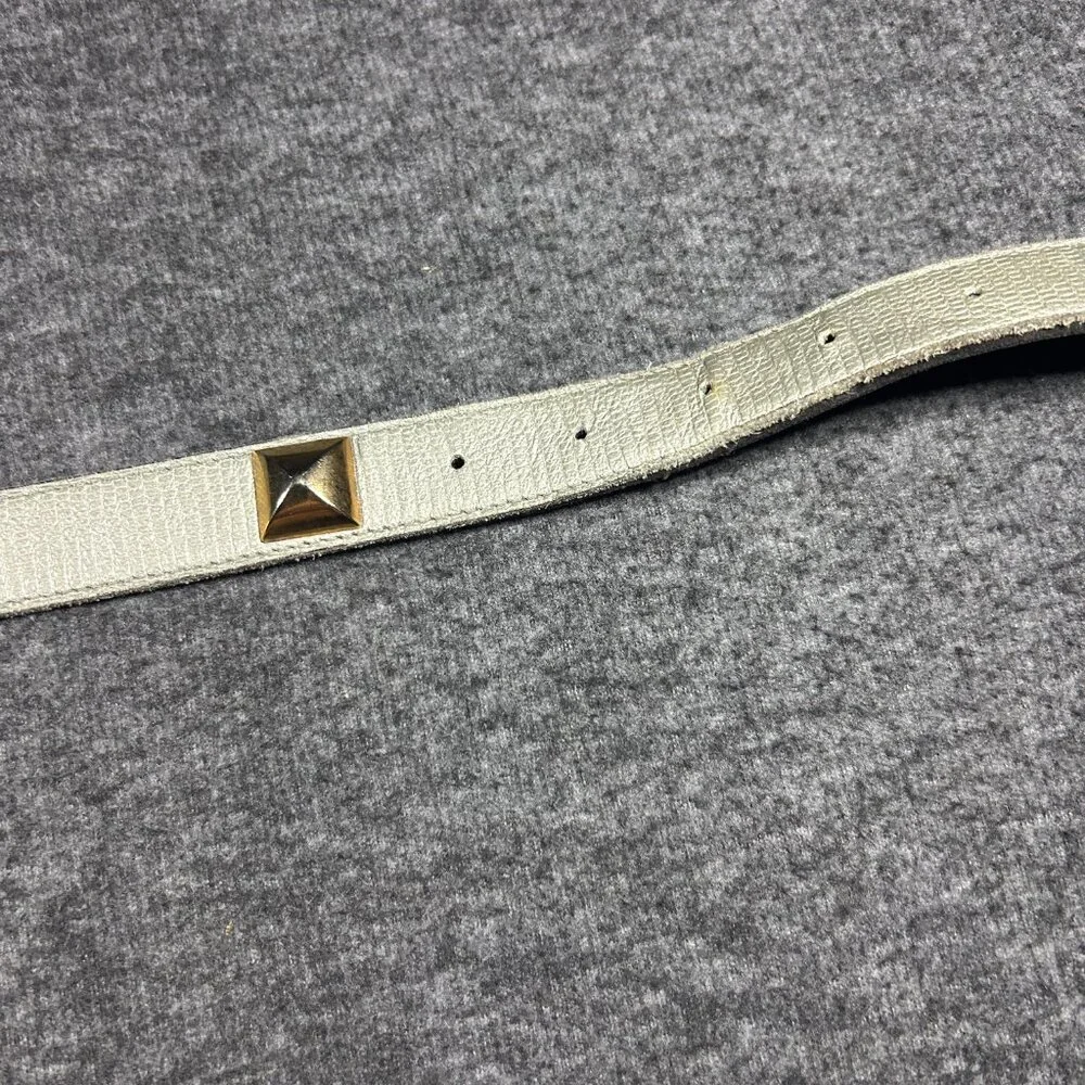 Leather‎ Punk Belt Gray Pyramid Studded Punk VTG 80s Made in USA Size Small 29